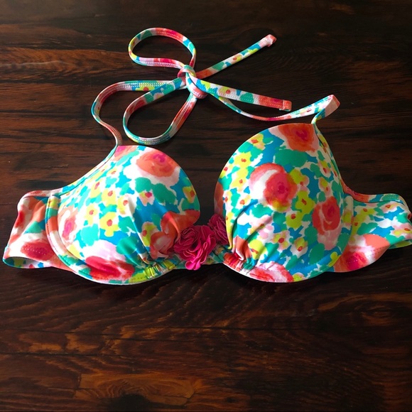 Aerie Blakely Floral Bikini Top 32B - Picture 4 of 8